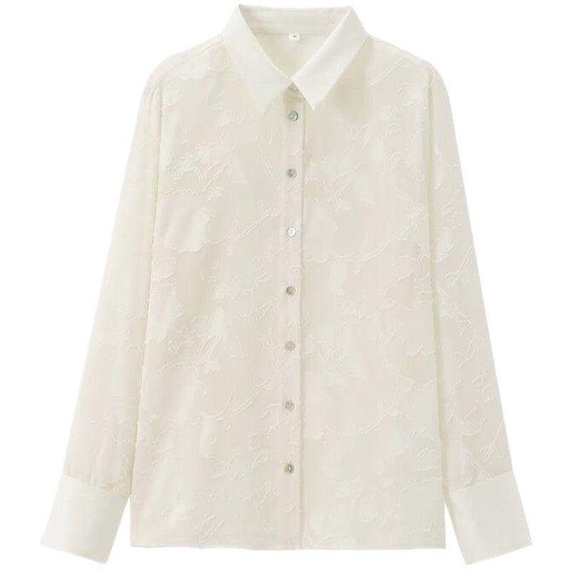 Fashion Style 2024 Summer New Arrival Women's Stylish Easiest for Match Velvet Patchwork Translucent Shirt 7484064