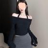 Sexy Off-Shoulder Halter Long-Sleeve Knit Sweater for Autumn and Winter
