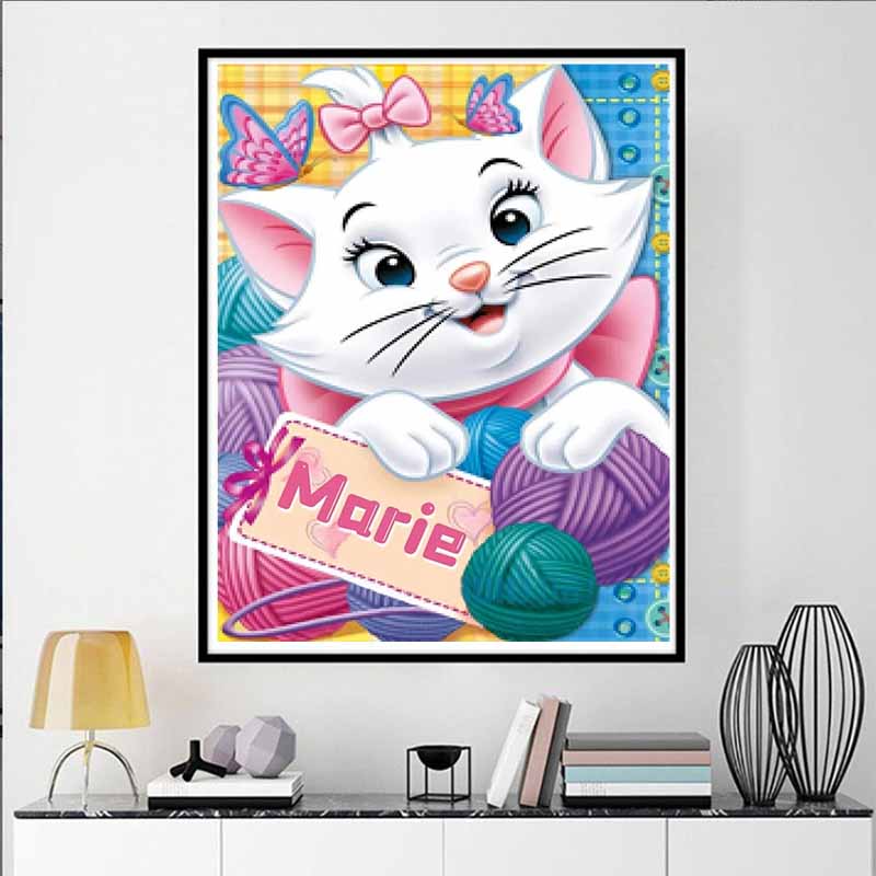 Disney Diamond Painting The Adventures of The Cat Cartoon Diamond Painting, Full Diamond Cross Stitch DIY Gift  Home Decor