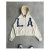 ZYLLO Y2k Harajuku Retro Trendy Brand Letter Embroidery Oversized Swetshirt Women High Street Fashion Loose Zipper Hoodie