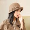 Winter Hat for Women 1920s Gatsby Style Flower Warm Wool Fedora Winter Cap Ladies Church Hats Cloche Bonnet Femme Felt Fedoras