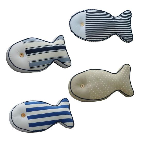 Морская рыба Холщовая подушка Полосатая подушка в форме рыбы Набивная плюшевая игрушка Подушка для обнимания Подкладка для спины Диван Спальня Гостиная Украшение