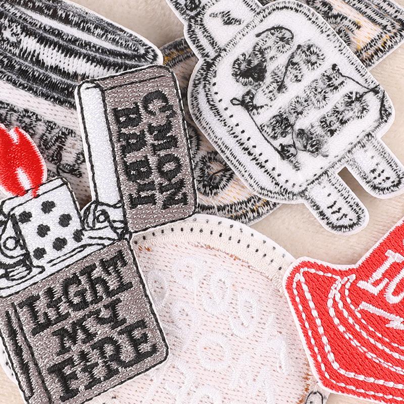 Source Embroidery Label English Letter Badge Cloth Label Clothing Accessories Patch Sticker DIY Embroidery Cloth Sticker