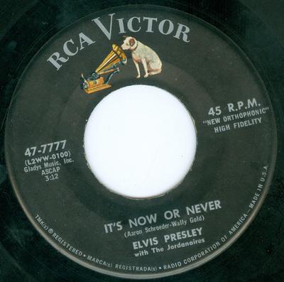 7-дюймовая пластинка ЭЛВИС ПРЕСЛИ, THE JORDANAIRES - Это сейчас или никогда / A Mess Of Blues 477777 RCA Victor 1960 США Рок Б/У
