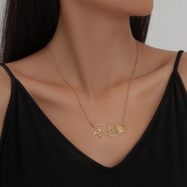 Персонализированное ожерелье из титана с подвеской в виде буквы имени из нержавеющей стали и золота для женщин, индивидуальные ювелирные изделия