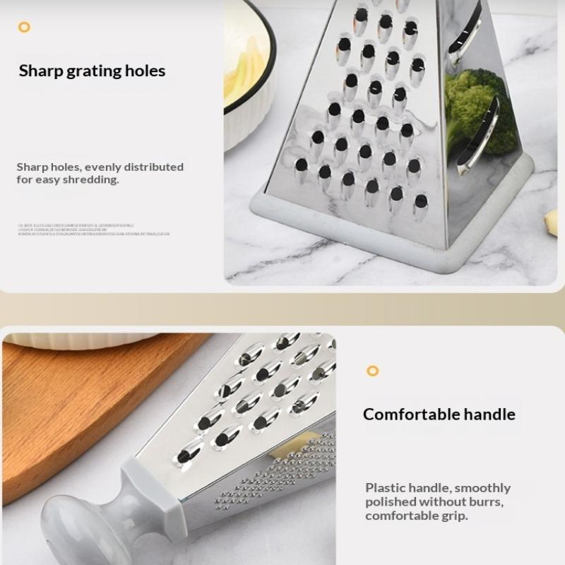 Многофункциональная овощерезка из нержавеющей стали с 4 сторонами, кухонный инструмент, коробка-терка, многоцелевая кухонная терка