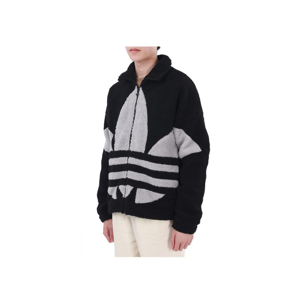 Adidas Спортивная толстая куртка Originals Velvet Stand Collar с контрастным логотипом, черная, унисекс HC0325