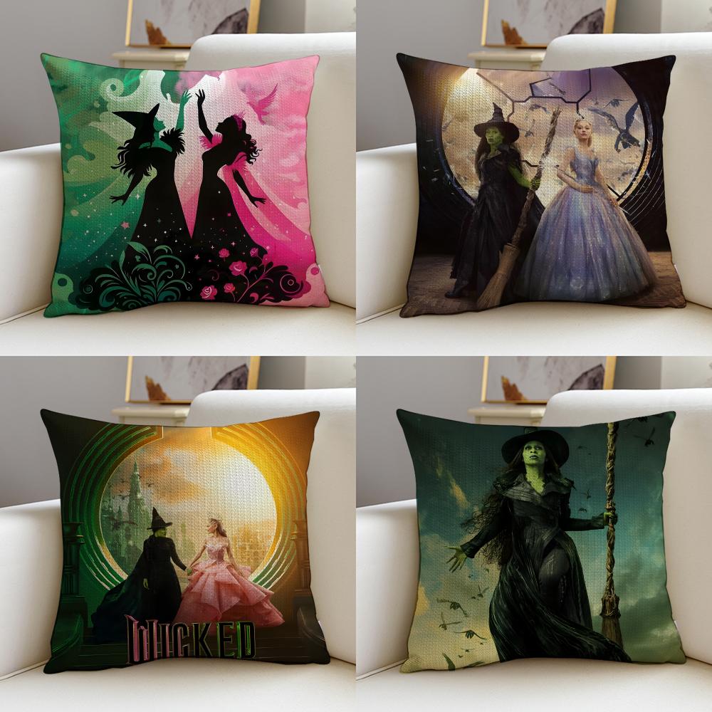 Magical WWickedS Cushion Cover Breathable and skinfriendly linen pillowcase square removable and washable cushion