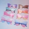 Unisex Butterfly Eyewear Frameless Sunglasses With Resin Lenses For Cycling And Stylish Outfits