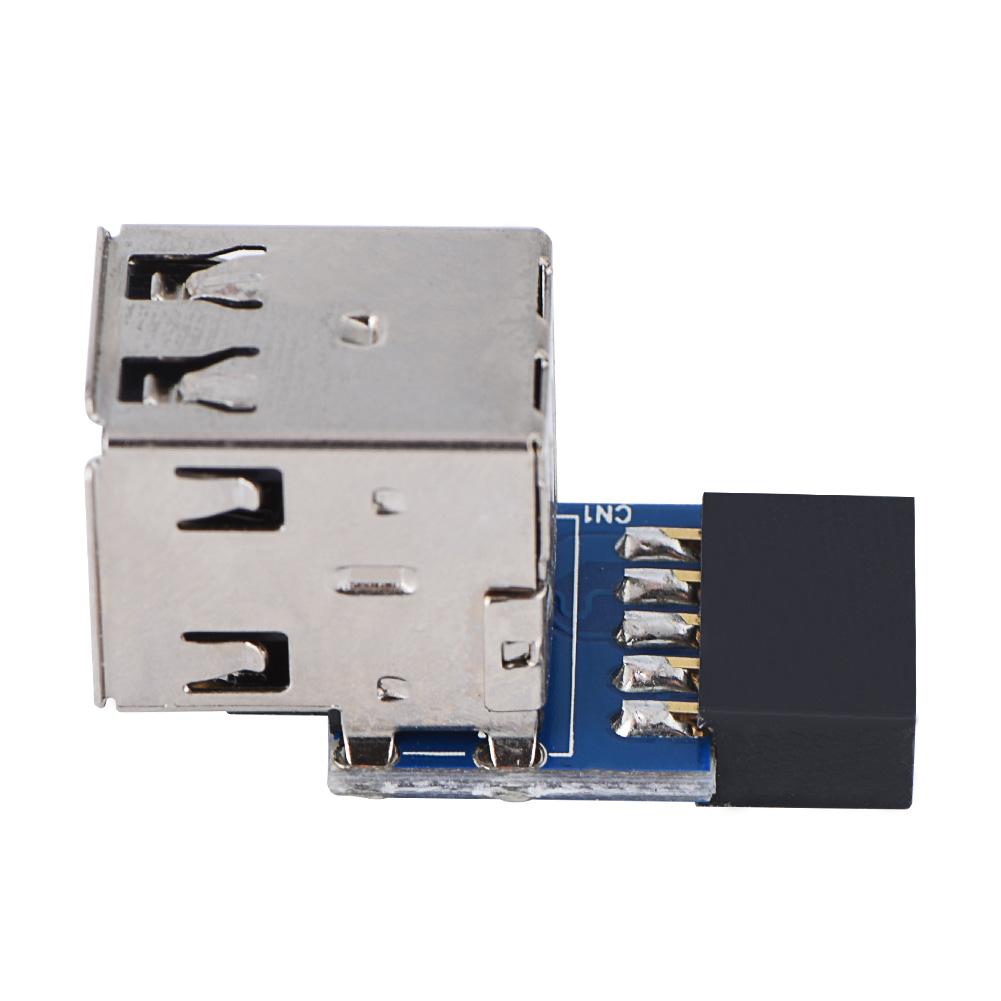 5pcs USB2.0 Motherboard Connector 9Pin10Pin Header To 2 USB2.0 A Port Adapter (Type A)
