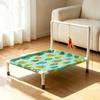 Cat Lounger Removable Elevated Cat Bed Non-Slip Breathable Pet Camp Bed with Cat Toy Sturdy Frame Cat Sofa Bed Four Seasons Home