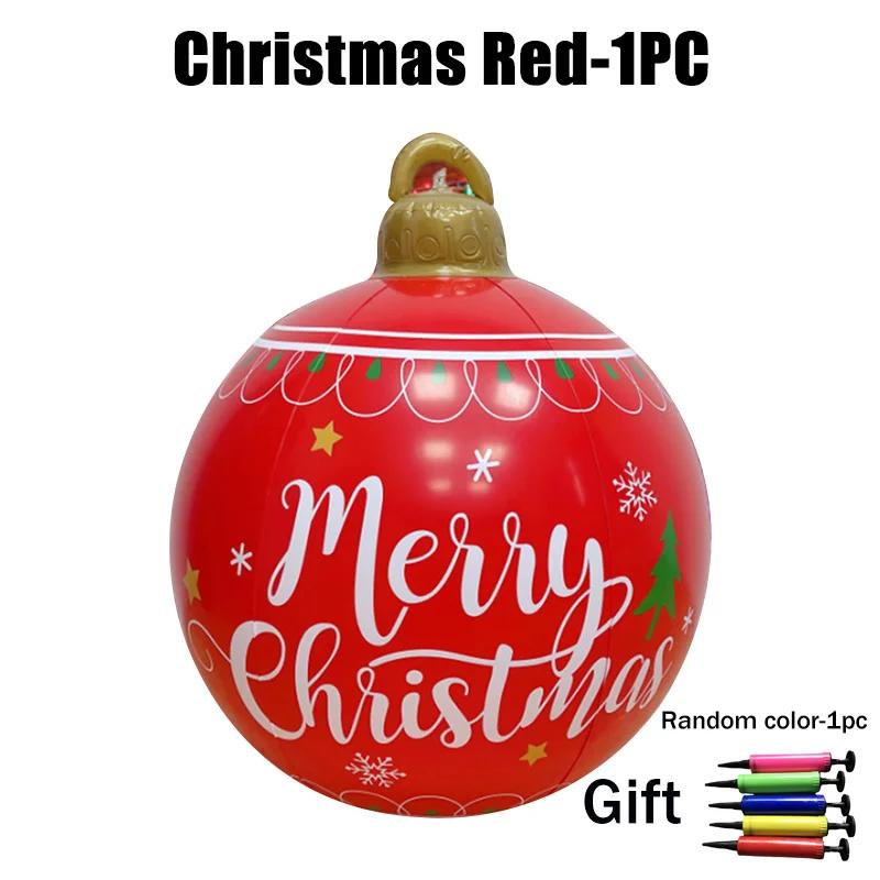 Супер 60см Надувной Рождественский Шар ПВХ Надувное Украшение для Уличного Двора Крыльца Сада Праздничный Декор для Вечеринки