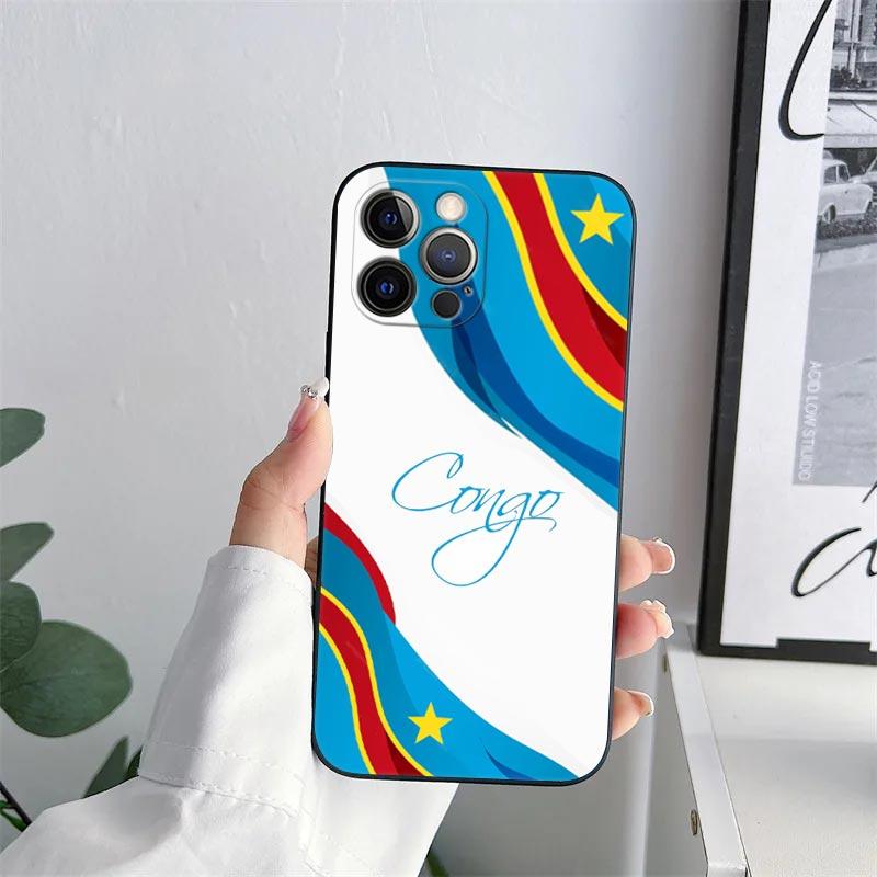 Чехол для телефона Флаг Демократической Республики Конго для iPhone 11 15 Pro Max Чехол Coque 14 Plus 13 Pro 12 11 X XS XR 7 8 SE Мягкий чехол из ТПУ