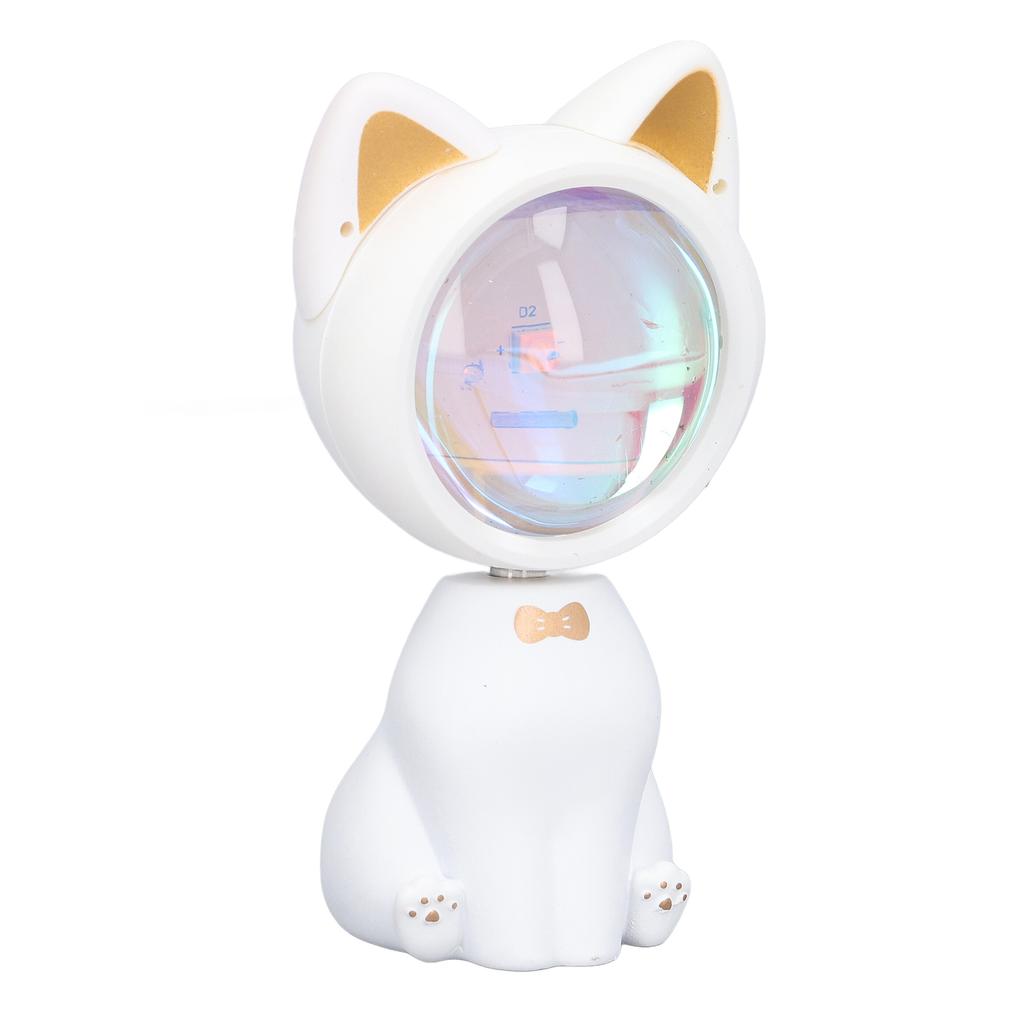 Sunset Projection Lamp Cute White Cat 360 Degrees  Rotation USB Charging Wide Application Sunlight Lamp for