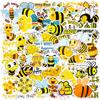 50 Pieces of Little Bee Stickers for Children Cartoon Animals Little Bee Kindergarten Reward Small Stickers Suitcase Stickers