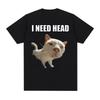 I Need HEAD Shirt - A Funny and Creative Letter-themed Casual Couple's Letter T-shirt for Summer, Suitable for Casual Wear