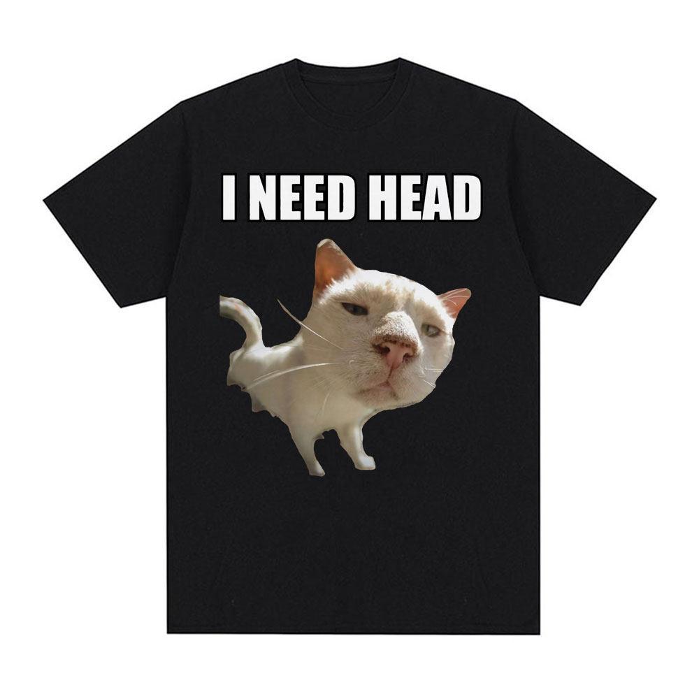 I Need HEAD Shirt - A Funny and Creative Letter-themed Casual Couple's Letter T-shirt for Summer, Suitable for Casual Wear