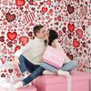 6 Sheets/ 214 Pcs Valentine's Day Wall Decals Removable Love Heart Wall Stickers Red Heart Window Stickers Wedding Anniversary Romantic Love