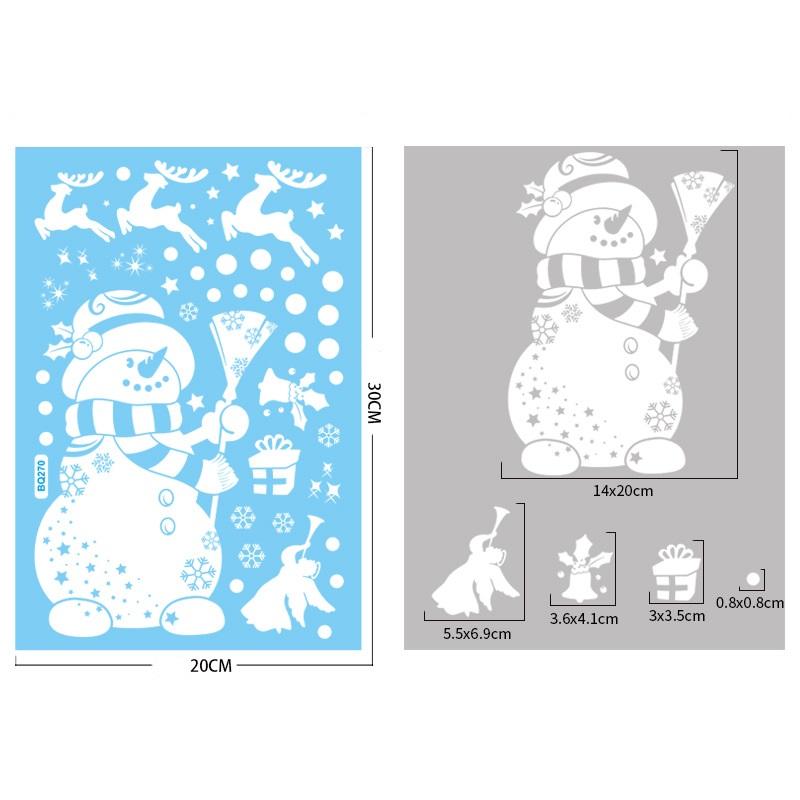 Рождественская наклейка на зеркало Санта-Клаус Снеговик Олень Декоративная стеклянная электростатическая наклейка Веселый рождественский декор для дома