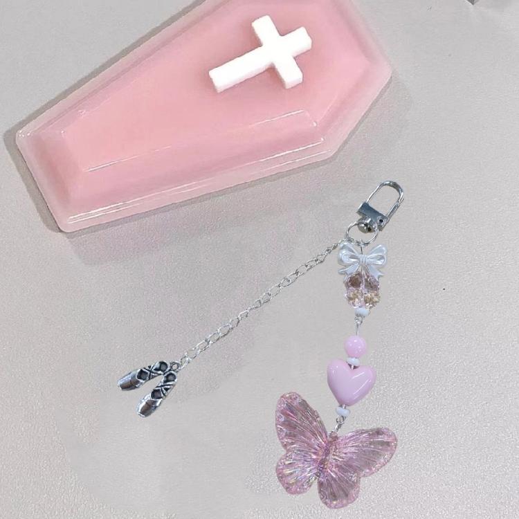 Butterfly Ballet Shoes Keychain Pendant Hanging Decoration Backpack Bag Charm