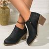 Women's Shoes Size 43 Thick-heeled Short Boots Women's Autumn and Winter Mid-heel Plus Size Women's Boots