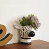 Ваза Керамическая в скандинавском стиле Форма Зебры Ручная роспись Главная Гостиная Спальня Украшения Животное Выпечка Инструменты Хранение Ведро Ретро