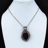 Fancy Black Tourmaline Gemstone Pure Copper Wire Wrapped Handmade Jewelry Pendant