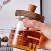 Прозрачная стеклянная банка для меда с деревянной крышкой, палочка для перемешивания, герметичная емкость, домашняя кухня, герметичные банки для хранения меда, контейнеры для меда