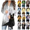 Женский кардиган, свободное повседневное верхнее пальто с карманами и длинными рукавами с принтом Хэллоуина