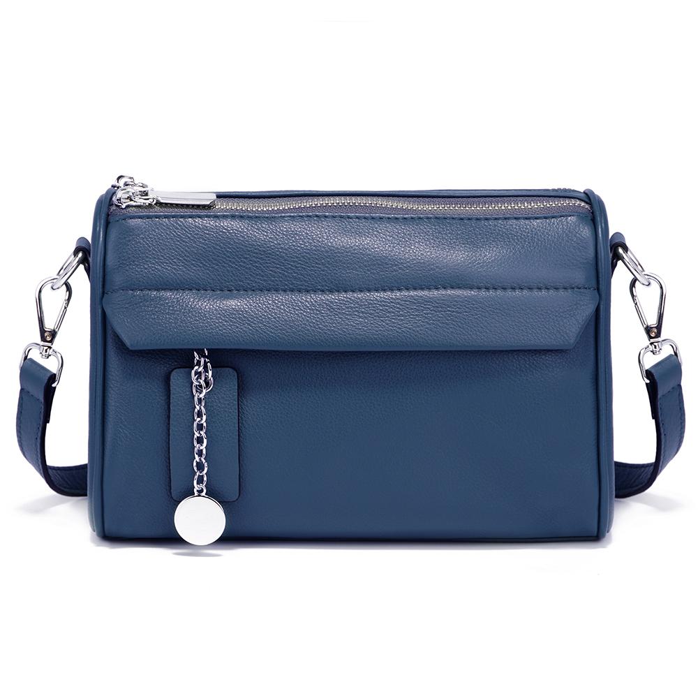 Zency мягкая кожаная повседневная сумка через плечо для женщин с двумя карманами на молнии маленькая летняя сумка через плечо