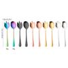 2PCS Gold Salad Spoon Fork Stainless Steel Cutlery Set Serving Spoon Set Colorful Unique Spoons Kitchen Utensils