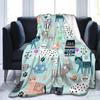 Cute Cat Kawaii Animal Design Flannel Throw Blanket Lightweight Warm Cozy Gifts for Kid and Adults Gift Suitable Couch Bed Chair