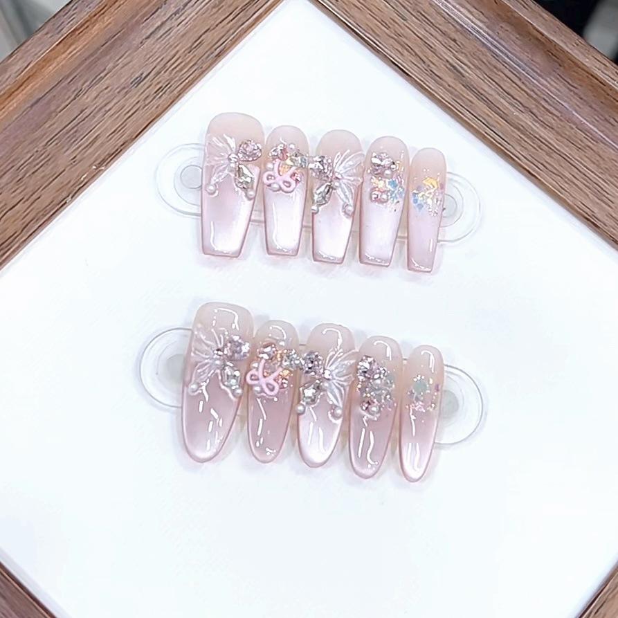 Чистое ручное ношение, Новая красочная бабочка, Циркон, Бриллиант, Бабочка, Патч для нейл-арта «Кошачий глаз»