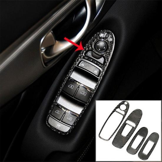 Carbon Fiber Interior Window Lift Button Cover Trim For Infiniti Q50 2014-