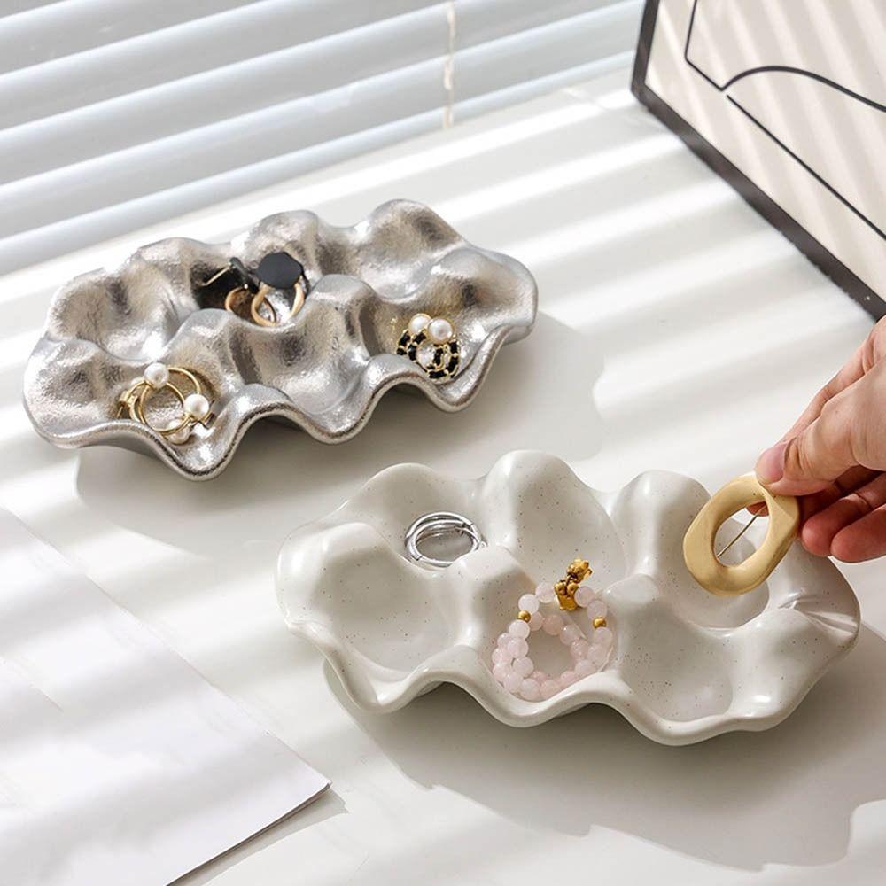 Декоративная подставка для хранения яиц Керамический поднос для хранения ювелирных изделий Дисплей для ювелирных изделий Тарелка для хранения для дома