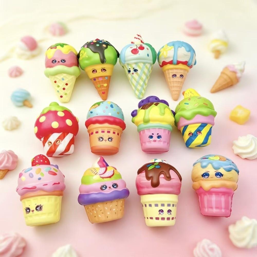 Realistic Ice Cream Squeeze Toy Cute Fidget Toys Quiet Toy Decompression Gadget Stress Relaxation
