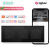 BSEED Zigbee 1/2/3-клавишные умные сенсорные выключатели света 1/2/3-позиционные Tuya Smart Life, совместимые с Alexa, плюс европейские розетки, стеклянные панели