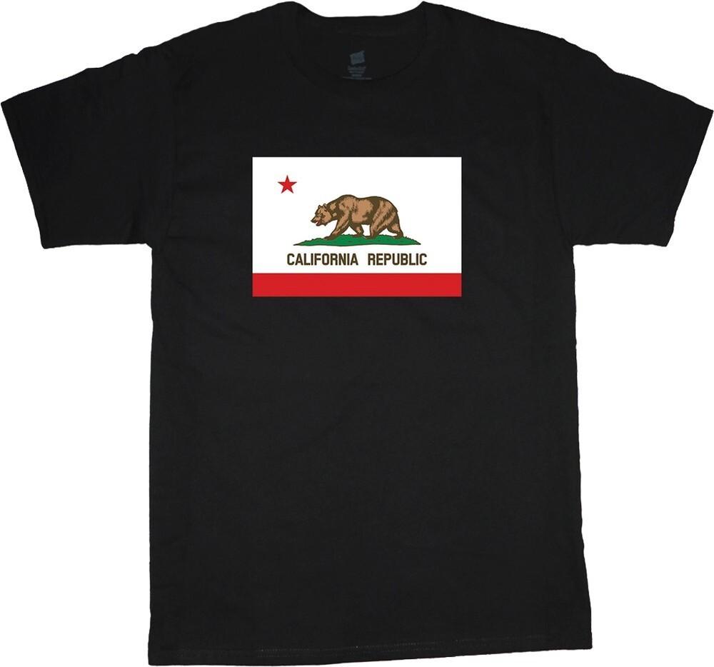 SaleMen039;s 6XL California Bear T-shirt California Flag Mens Tall Tee Shirts Unisex T-Shirt