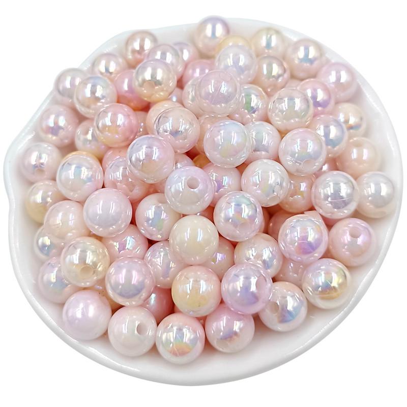 Товары для дома и вечеринок Ожерелье Круглые бусины Мода DIY Серьги Браслет Аксессуары ручной работы Ювелирные изделия Материал бусины AB Цвет 8/10 мм 50 шт. Двухцветный
