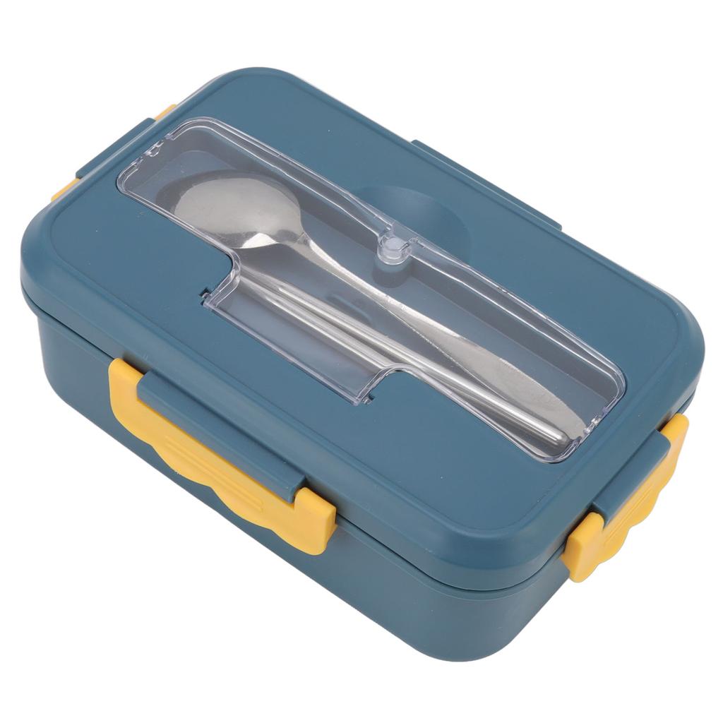 Bento Box Thermal Bento Lunch Box with Spoon and Chopsticks for Adults Kids Students(Elegant Blue