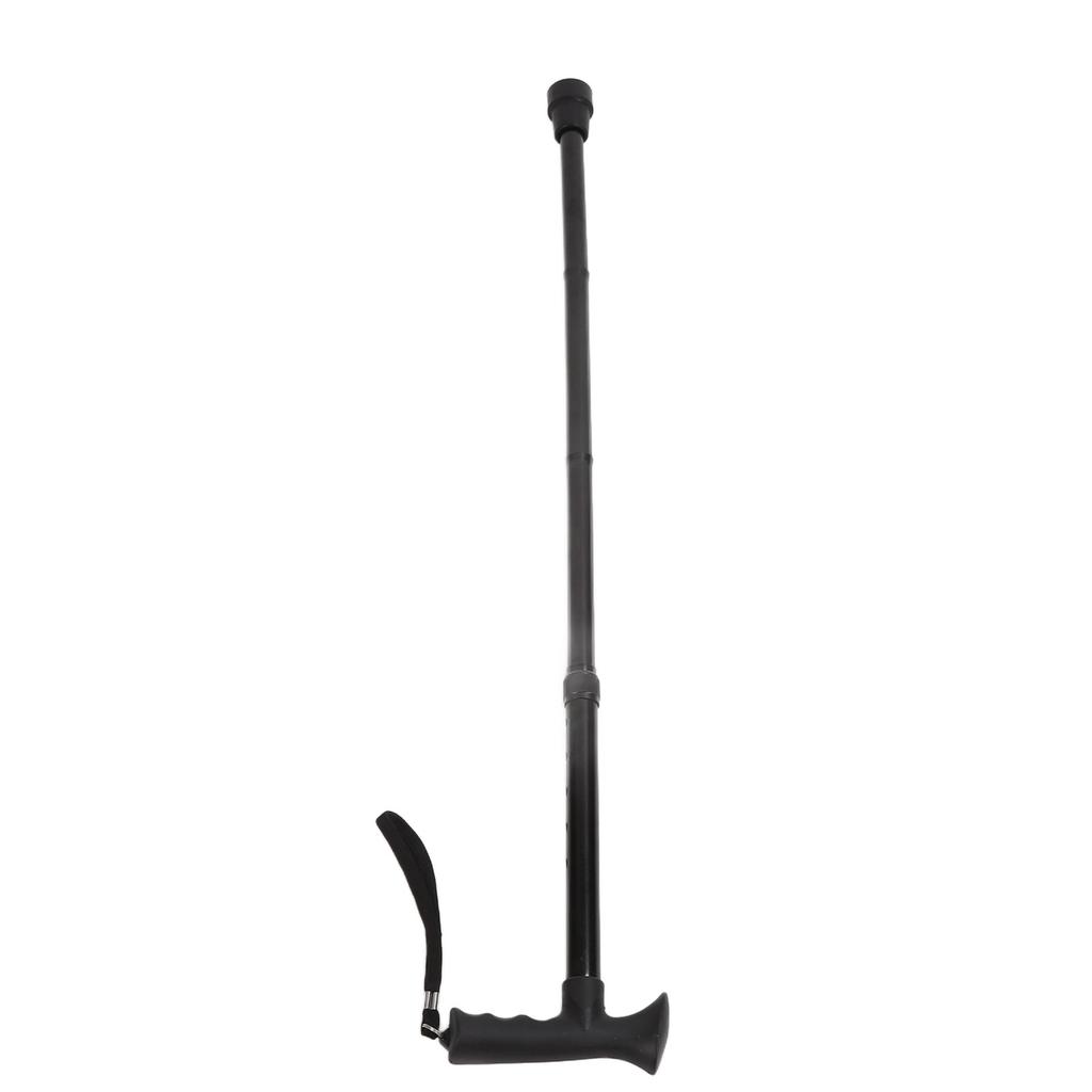 Folding Walking Cane for Men Women T Handle Wrist Strap Height Adjustable Anti Slip Lightweight