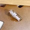 Niche Sweet And Gentle Purple Enamel Oil Drop Butterfly Open Ring High Sense Letter H Inlaid Zircon Ring Female