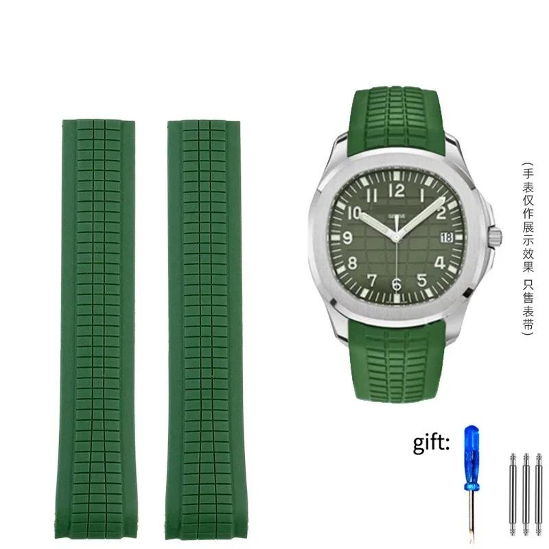 Высококачественный мягкий резиновый ремешок для часов Подходит для Patek Philippe Силиконовый 5164A 5167A 5168A 21 мм Складная застежка Ремешки для часов