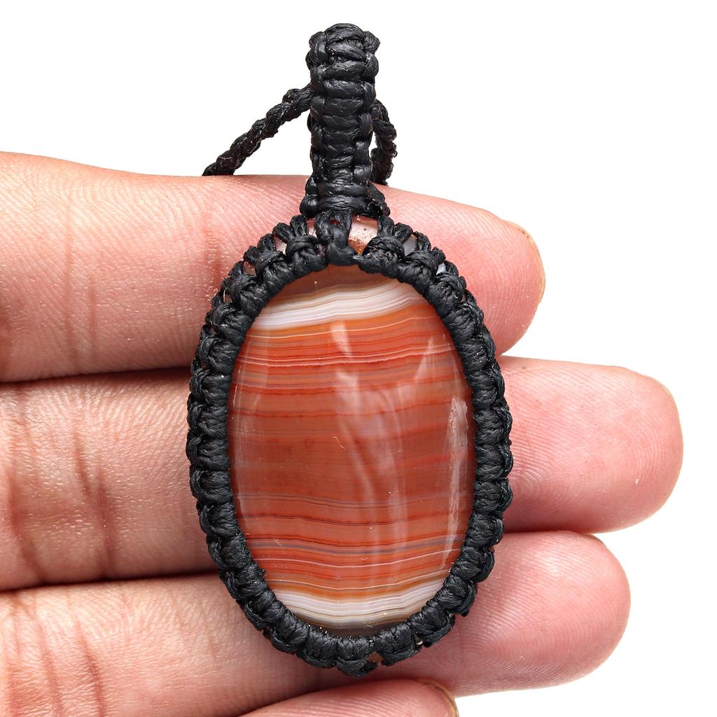 Агатовое ожерелье Красный макраме драгоценный камень Бисерное ожерелье макраме камень красный Ручная работа