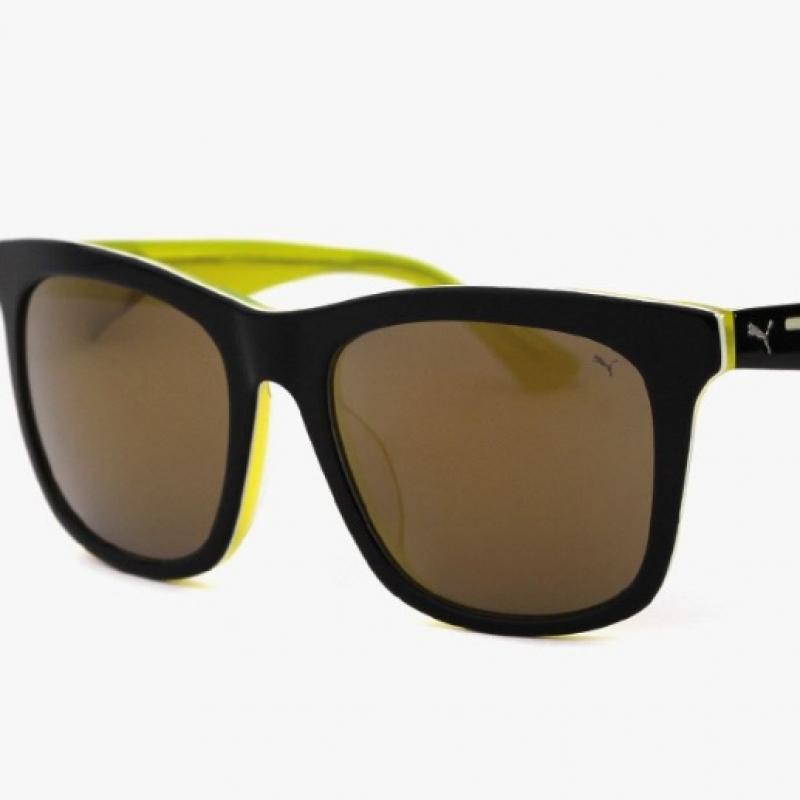 Puma Pu0088sk 001 Square Horn Rimmed Over Asian Fit Mirror Sunglasses