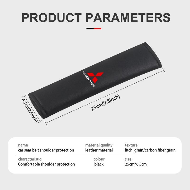 For Mitsubishi 1/2PCS Car Seat Belt Covers Shoulder Cushion Protector Pad Outlander Lancer Eclipse Mirage Xpander Attrage
