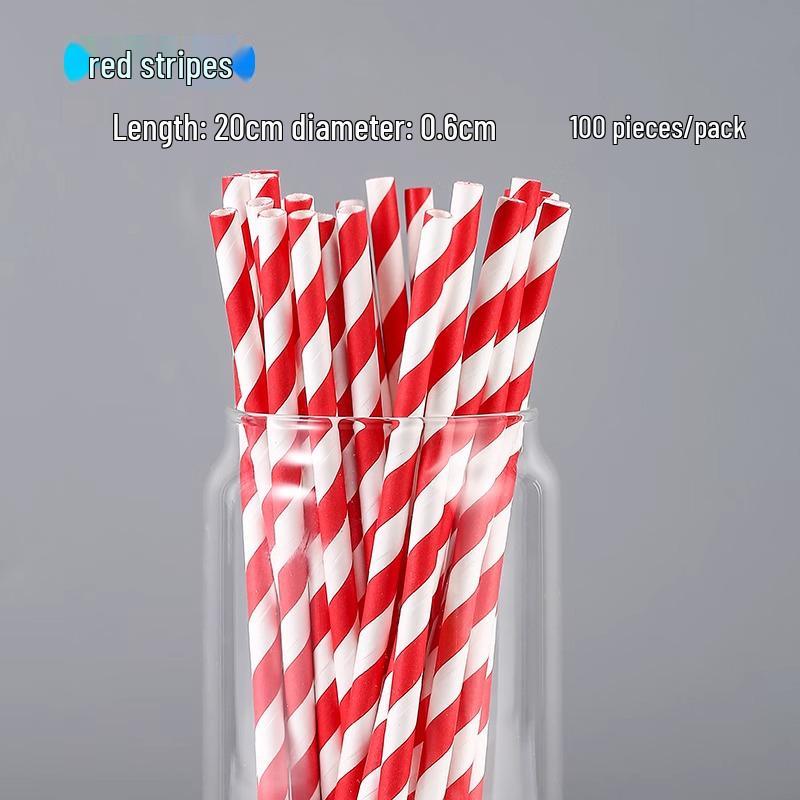 100 Eco-Friendly Colored Paper Straws: Disposable, Creative Party Straws for Juice & Cocktails