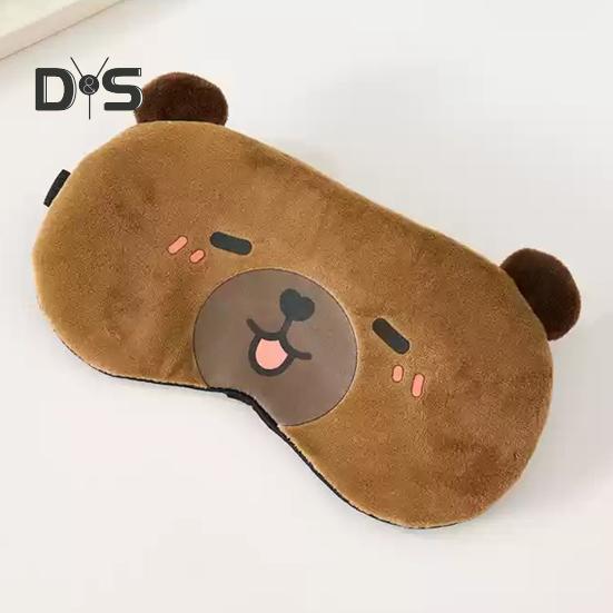 Капибара светонепроницаемый чехол для глаз с эластичной лентой плюшевый мультяшный зверь компресс на глаза для мужчин и женщин путешествия сон затемняющий чехол для глаз