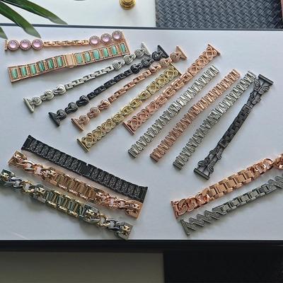 Универсальный женский металлический ремешок для часов с инкрустацией бриллиантами и камнем «кошачий глаз» для часов Huawei, Xiaomi и Apple