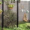 3x4Ft Privacy Screen Outdoor Freestanding Modern Metal Slatted Decorative Deck Privacy Fence Screen Panels for Patio Backyard